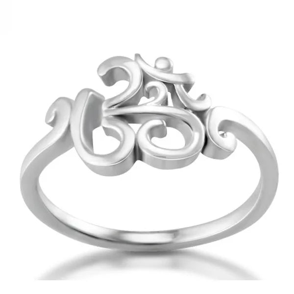 Bague Om en Argent 925 – Symbole Sacré de Paix, Protection et Éveil Spirituel