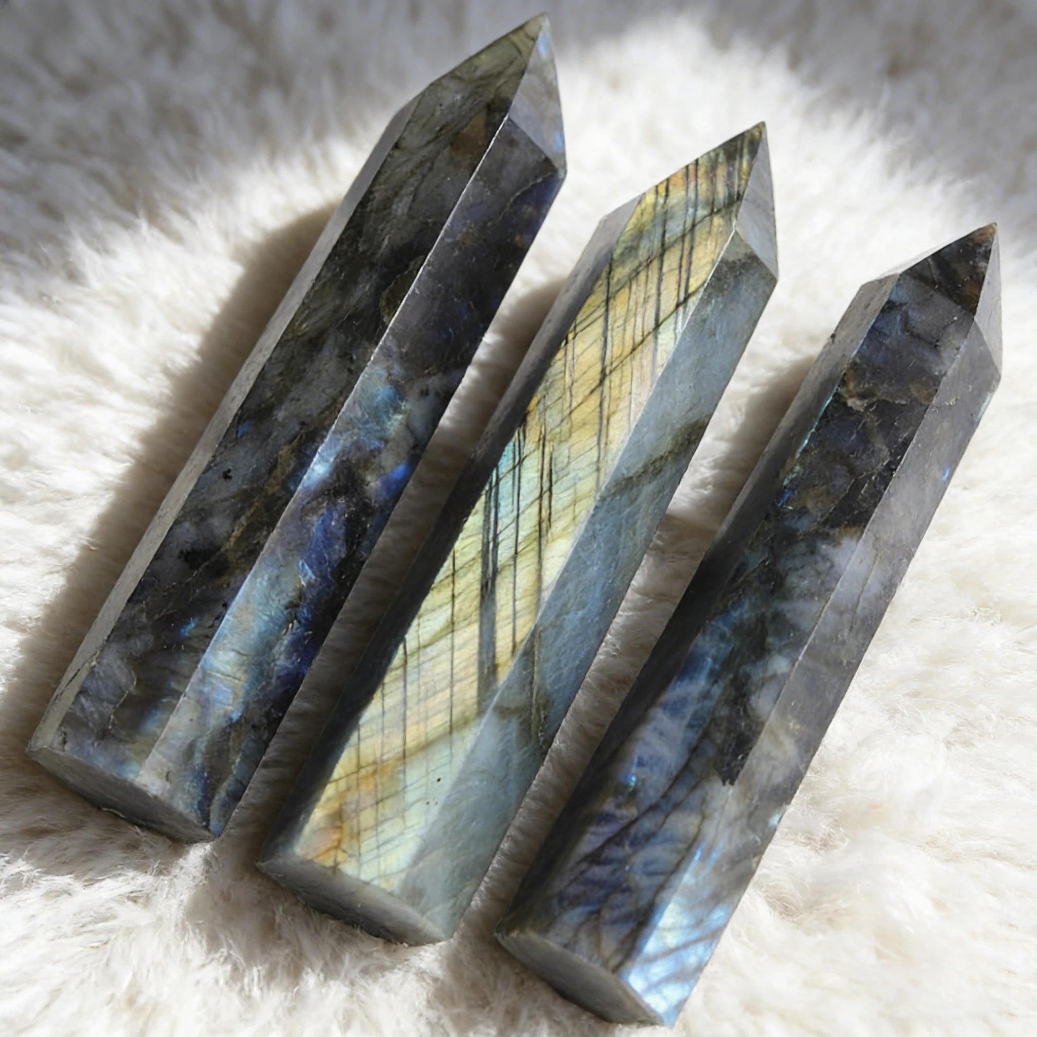 Labradorite en Colonne Hexagonale