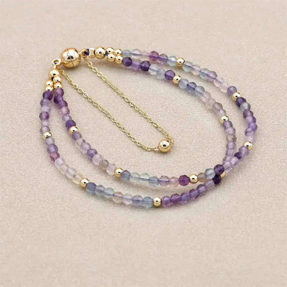 Bracelet Double Rang 3MM en Pierre Naturelle – Collection Énergie & Élégance