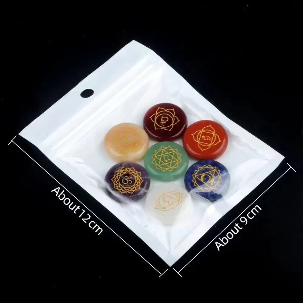 Set de 7 Pierres Chakras Gravées