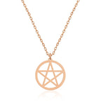 Collier Pentacle de Sorcière en Acier Inoxydable – Pendentif Protecteur Mystique