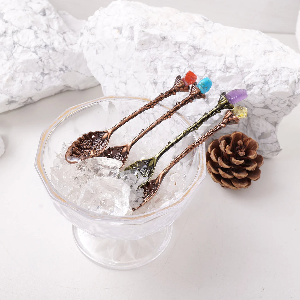 Cuillère Magique en Cristal Brut – Énergie & Rituel Divinatoire