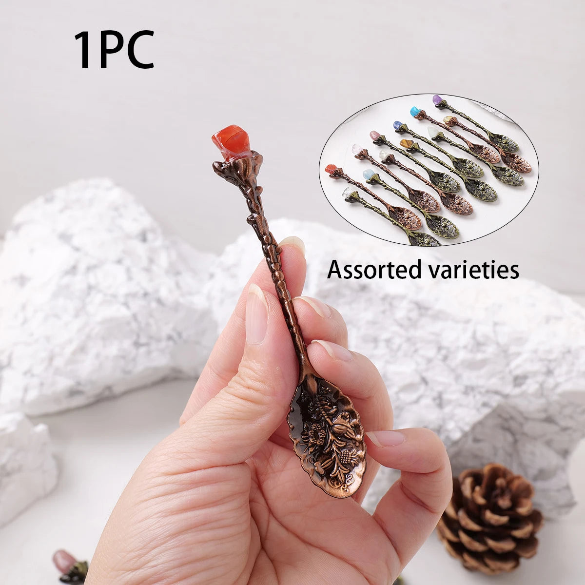 Cuillère Magique en Cristal Brut – Énergie & Rituel Divinatoire