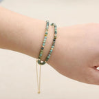Bracelet Double Rang 3MM en Pierre Naturelle – Collection Énergie & Élégance