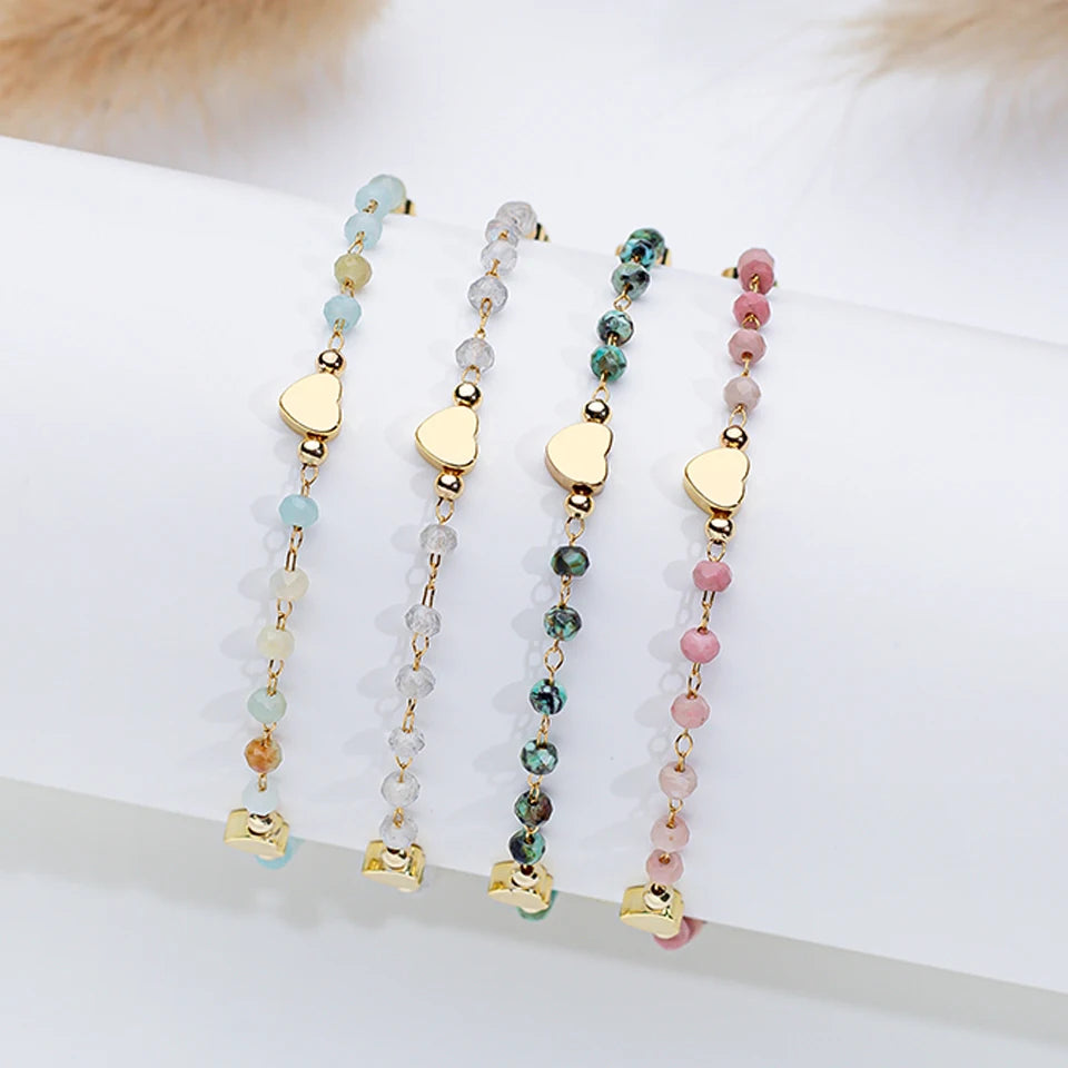 Bracelet Cœur en Pierres Naturelles