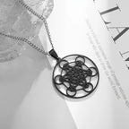 Collier Cube de Métatron – Pendentif en Acier Inoxydable (Argent, Or ou Noir)