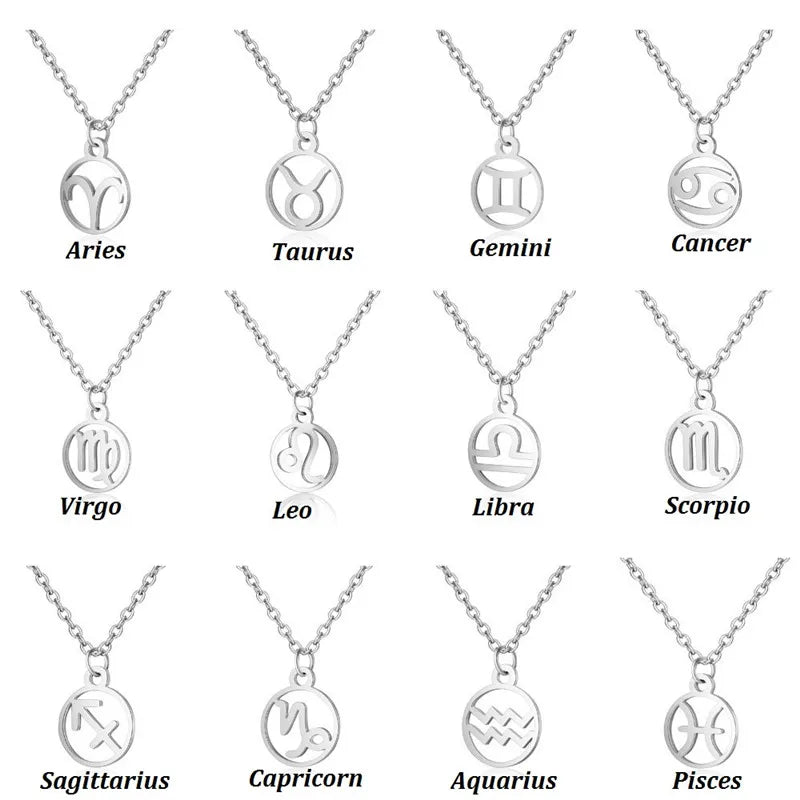 Collier Signe du Zodiaque Doré ou Argenté – Pendentif Astrologique Élégant