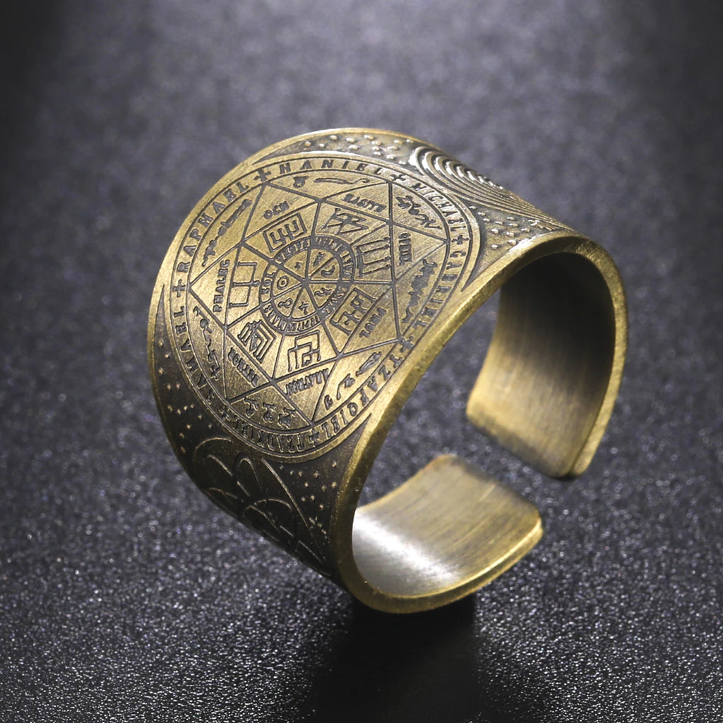 Bague Manchette Pentacle & Sceaux Mystiques