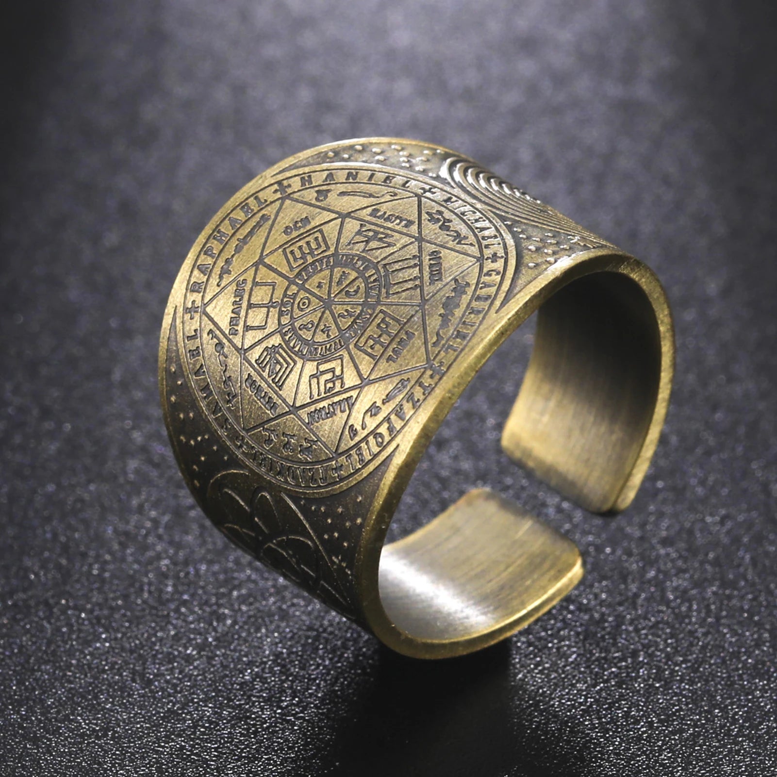 Bague Manchette Pentacle & Sceaux Mystiques