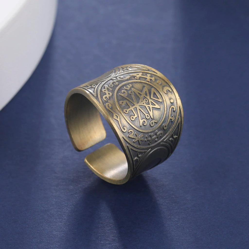 Bague Manchette Pentacle & Sceaux Mystiques