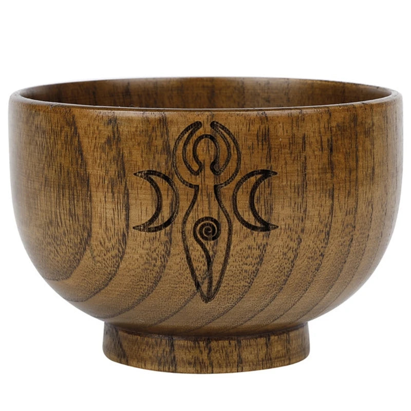 Bol d’Autel Rituel en Bois Sculpté