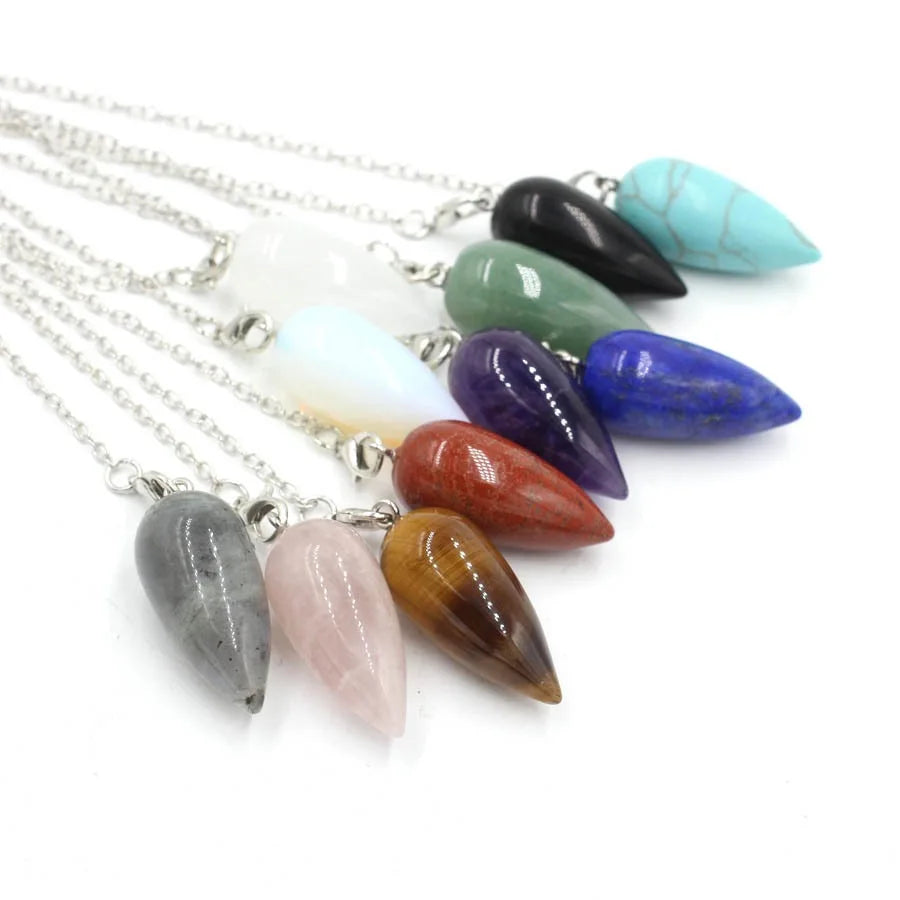 Pendule divinatoire en pierre naturelle – Forme goutte