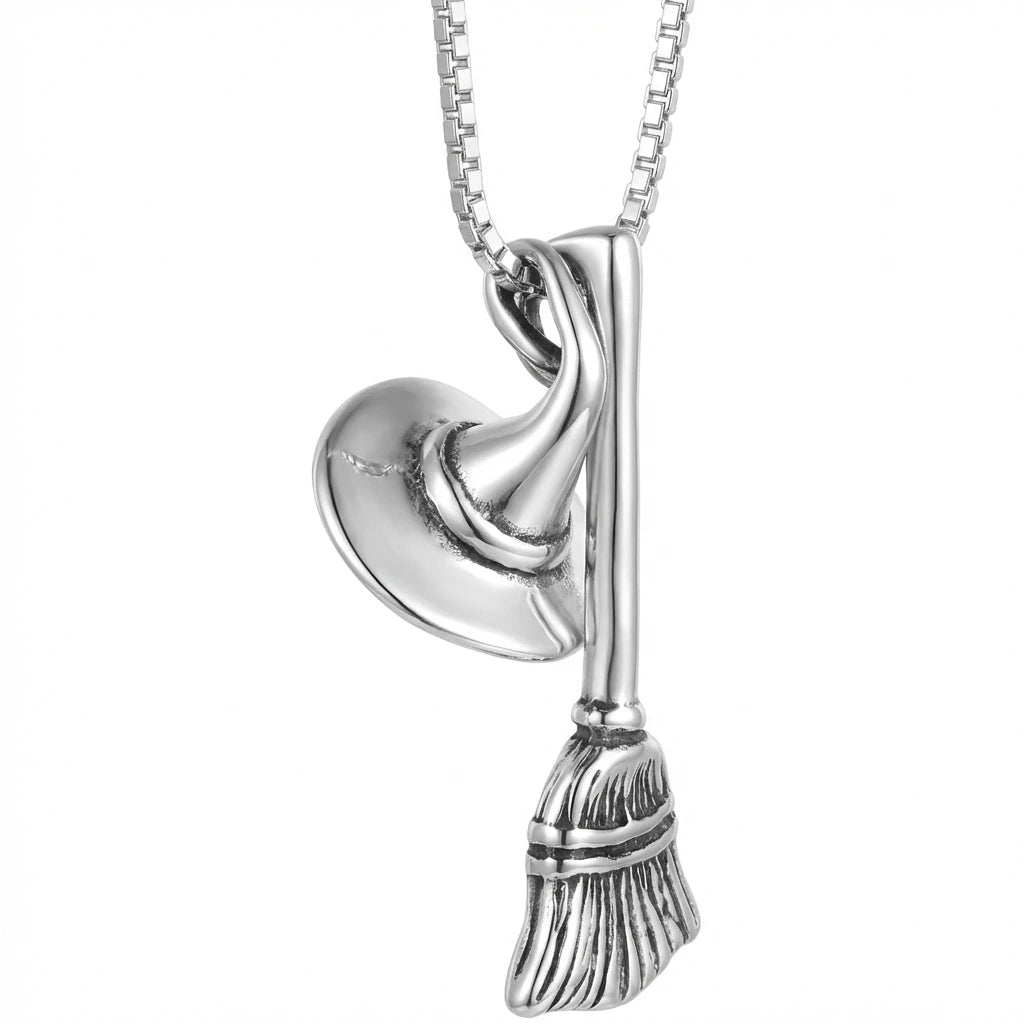 Collier Sorcière Chapeau & Balai