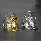 Bague Métatron Hexagramme – Géométrie Sacrée en Acier Inoxydable