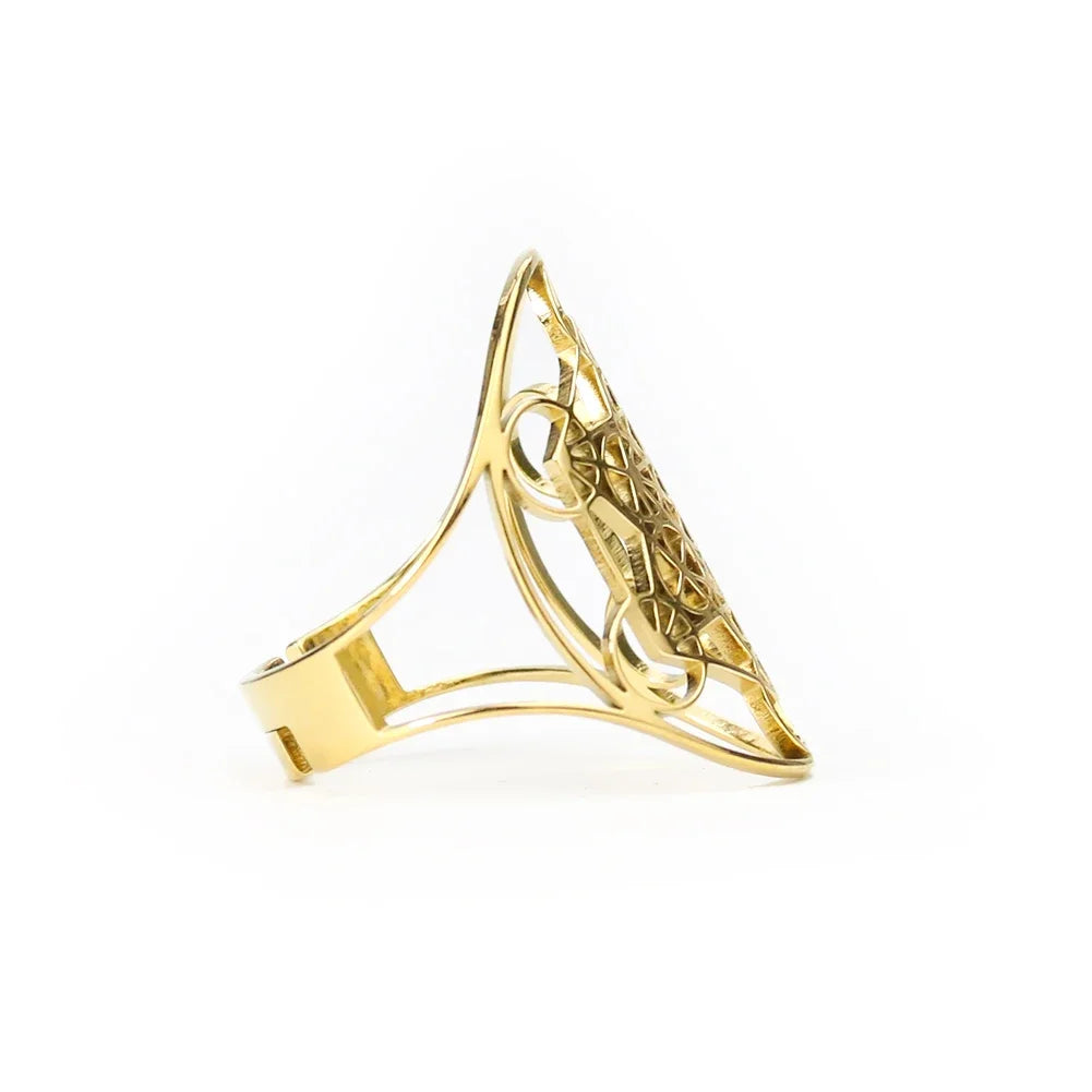 Bague Métatron Hexagramme – Géométrie Sacrée en Acier Inoxydable