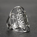 Bague Métatron Hexagramme – Géométrie Sacrée en Acier Inoxydable