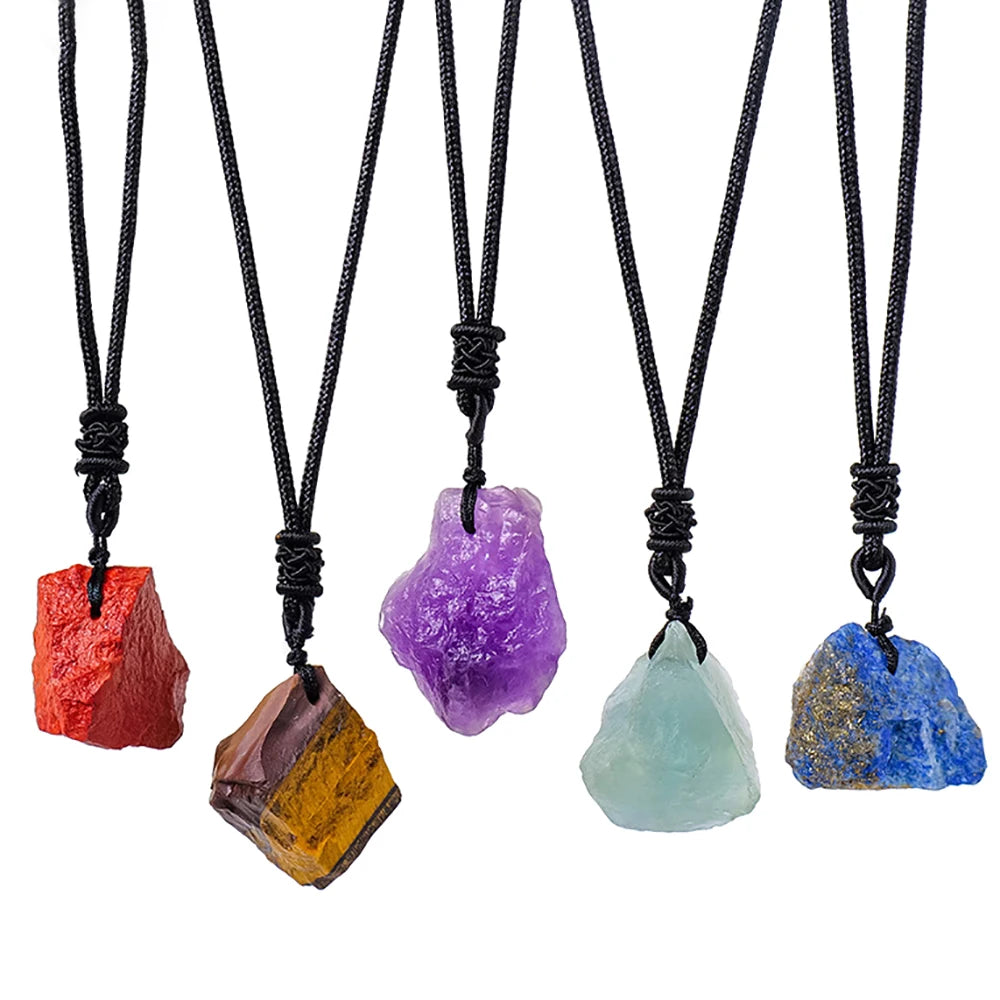 Collier Pendentif Cristal Brut – Amulette de Protection et Guérison Reiki en Pierre Naturelle