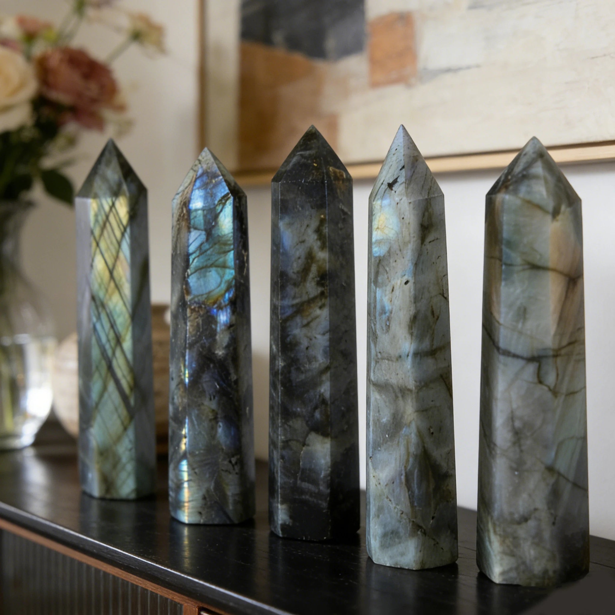Labradorite en Colonne Hexagonale