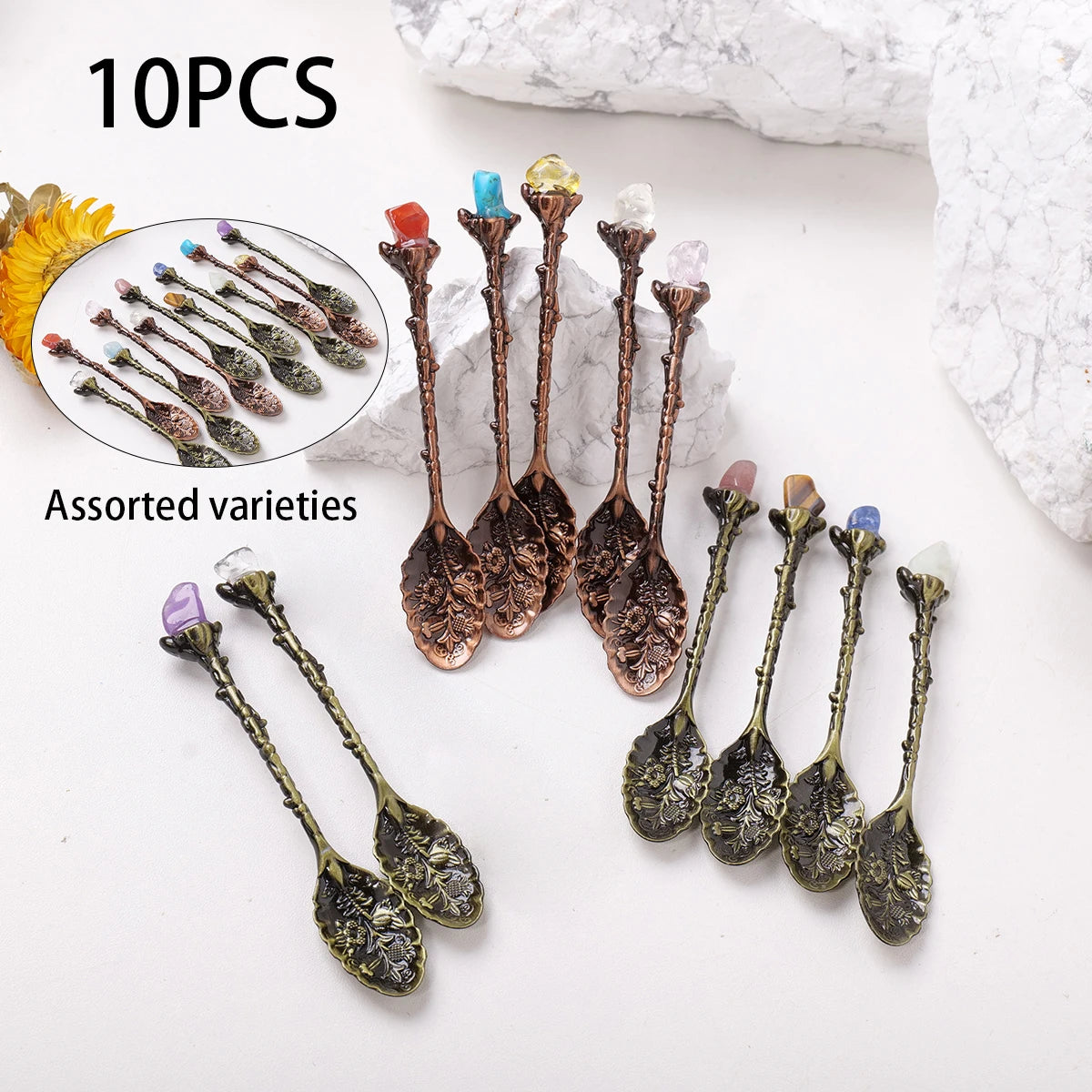 Cuillère Magique en Cristal Brut – Énergie & Rituel Divinatoire