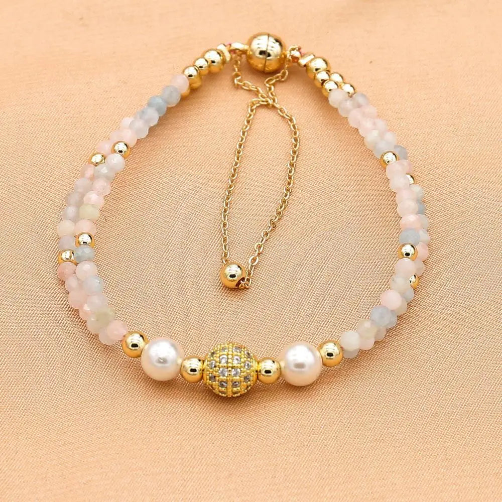 Bracelet Double Rang 3MM en Pierre Naturelle – Collection Énergie & Élégance