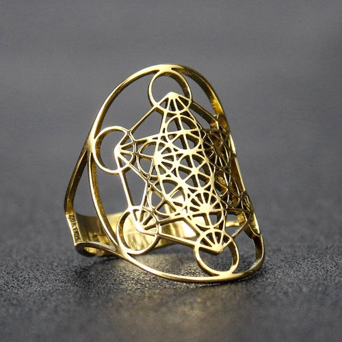Bague Métatron Hexagramme – Géométrie Sacrée en Acier Inoxydable