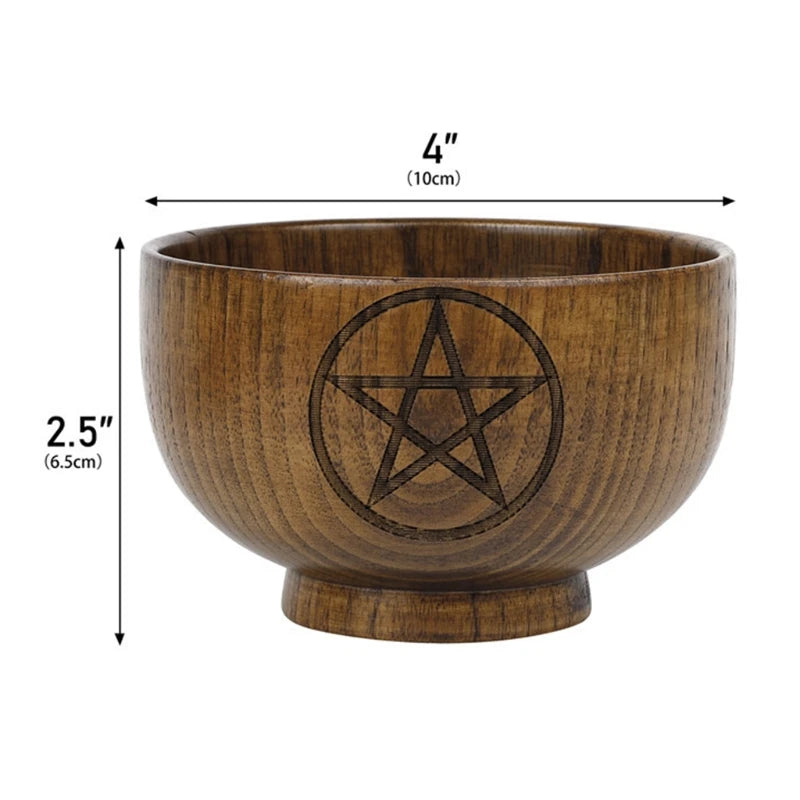 Bol d’Autel Rituel en Bois Sculpté