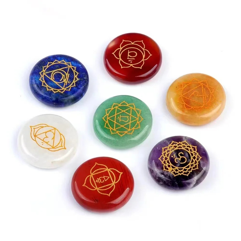 Set de 7 Pierres Chakras Gravées