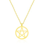 Collier Pentacle de Sorcière en Acier Inoxydable – Pendentif Protecteur Mystique