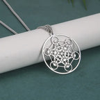 Collier Cube de Métatron – Pendentif en Acier Inoxydable (Argent, Or ou Noir)