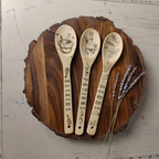 Lot de 3 Cuillères Magiques en Bois Gravées