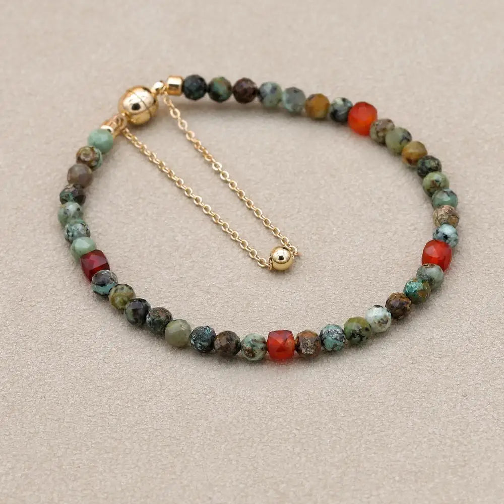 Bracelet Double Rang 3MM en Pierre Naturelle – Collection Énergie & Élégance