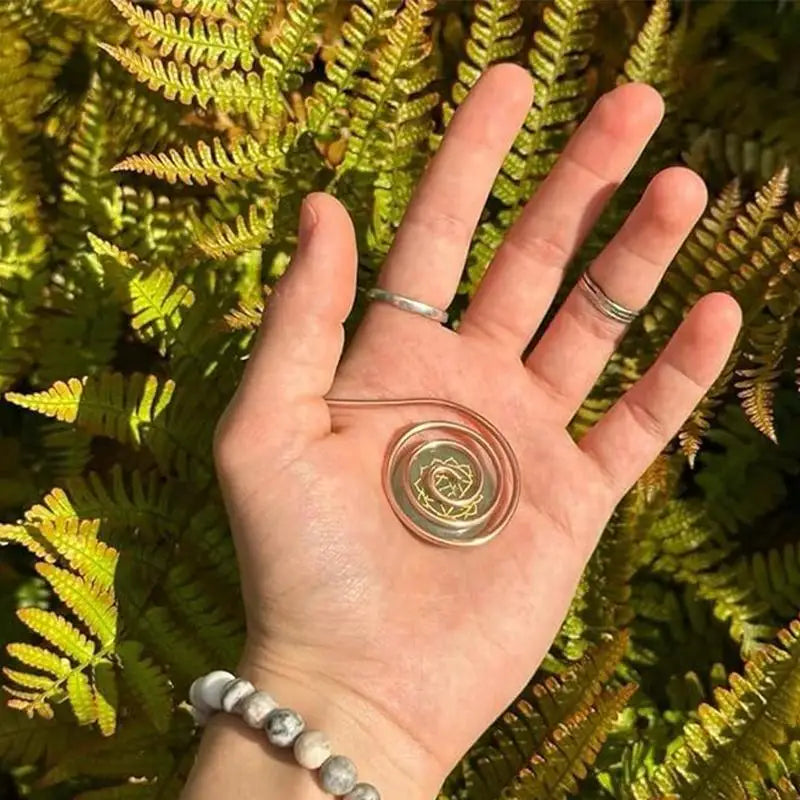 Bague Spirale en Cuivre Ajustable – Anneau Énergétique Reiki pour la Paume